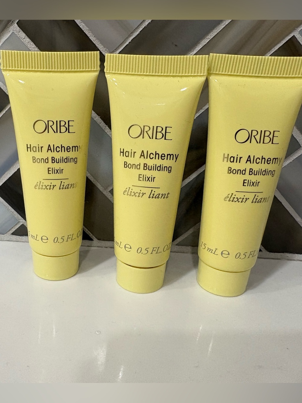 Oribe 3 of Hair Alchemy Bond Building Elixir 0.5 oz Yellow Tubes